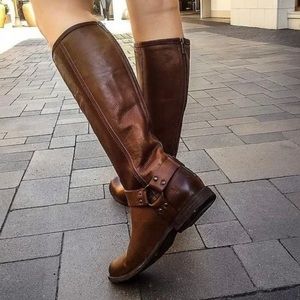Frye brown knee-high leather boots